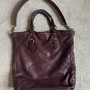 Leather French designer crossbody purse by Sandro